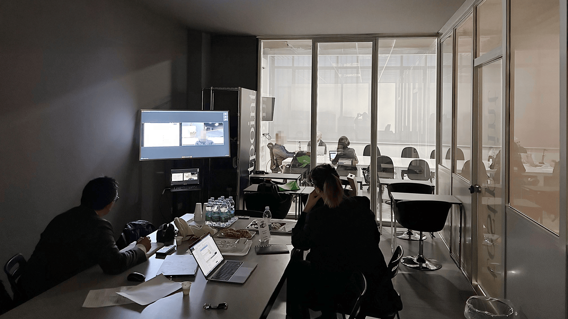 User testing session in progress with Vittoria Assicurazioni representatives, connected via video conference to observe real interactions